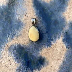 Sterling Silver Pendant With Natural Cream Stone